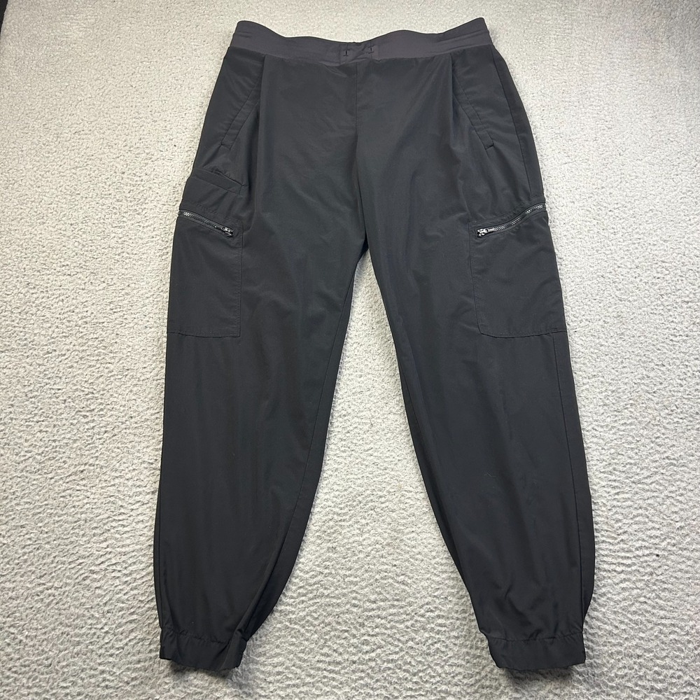 Athleta Pants Womens 12 Venture Black Cargo Jogger Travel Hiking Stretch Zip
